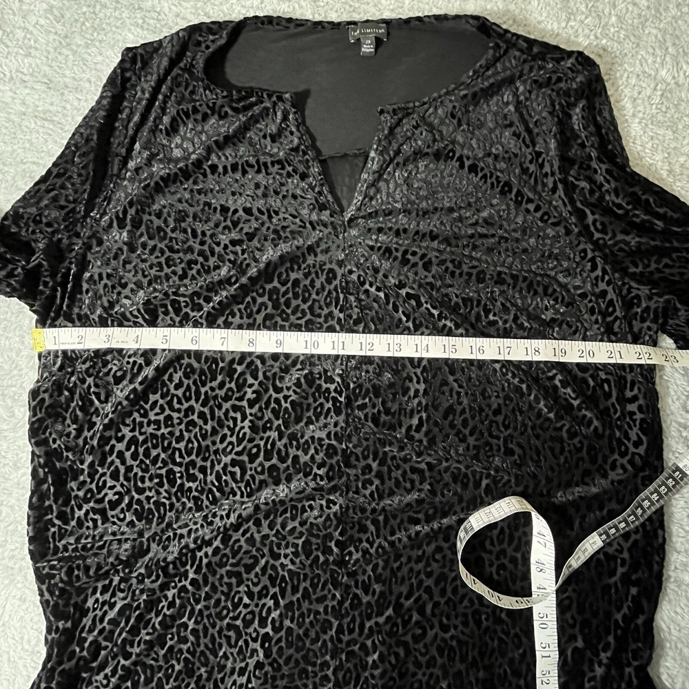 The Limited Womens Sz 2X Velvet Burnout Blouse Leopard Print Top Boho Chic - Picture 8 of 11